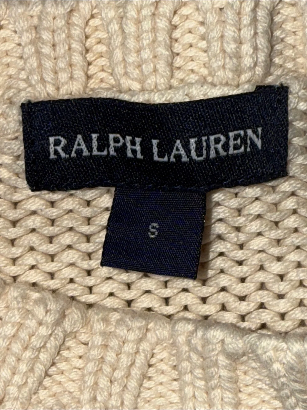 🇺🇸 Ralph Lauren Cream Knit Sweater with Flag Motif girls small